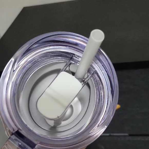 Dunkin' White and Purple Tumbler with Straw - Picture 3 of 3